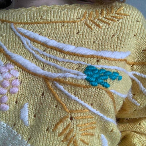 Embroidered wool sweater