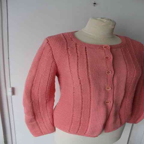 Knit and cotton cardigan