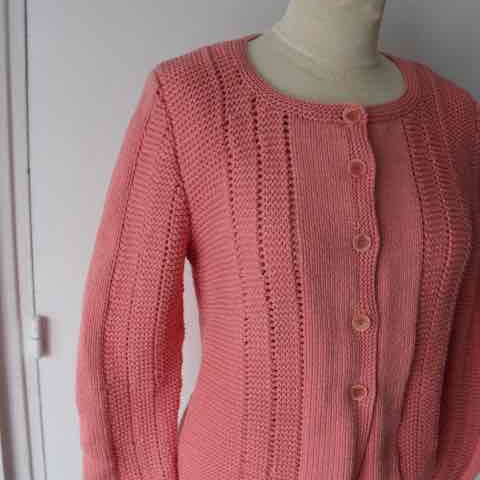 Knit and cotton cardigan