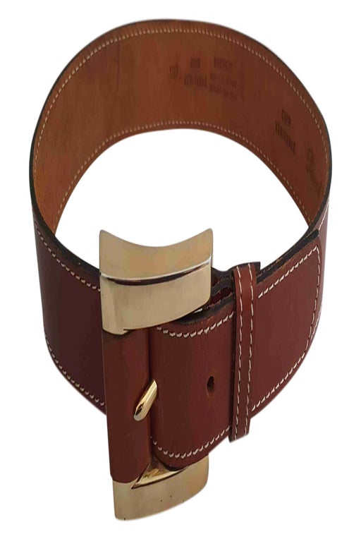 Leather and brass belt