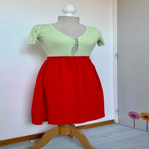 Cotton midi skirt
