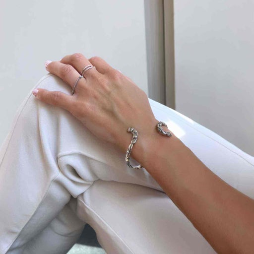 Silver metal bangle