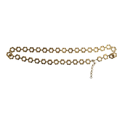 Chain belt in gold metal