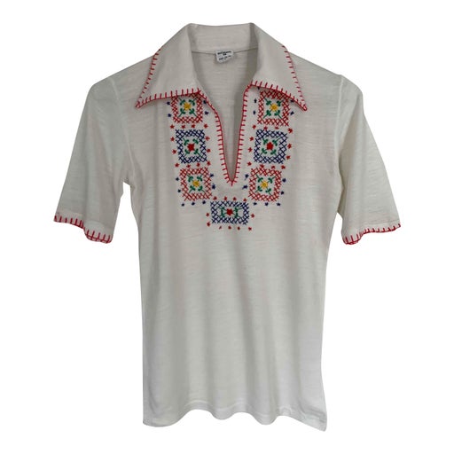 Embroidered knit top