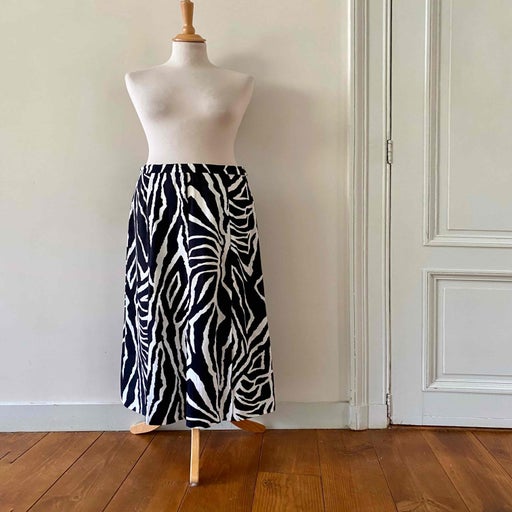 Long zebra skirt