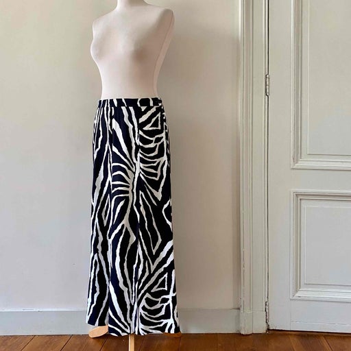 Long zebra skirt
