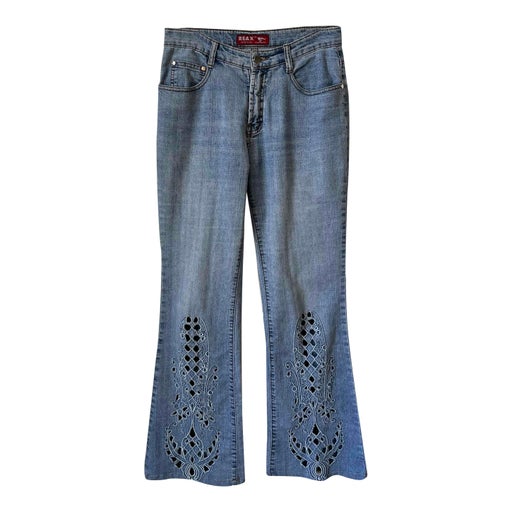 Openwork flared jeans