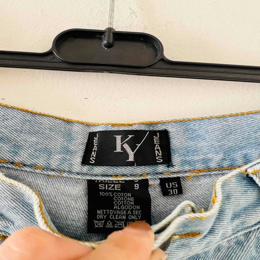 Denim cropped trousers