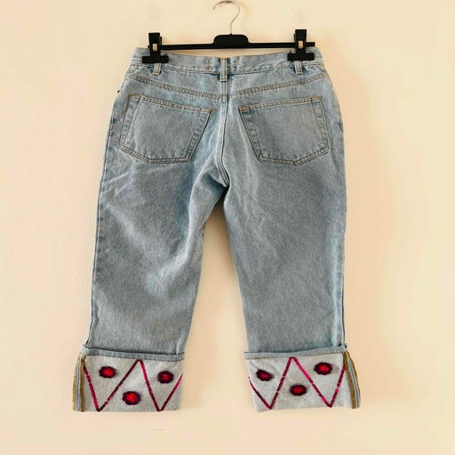 Denim cropped trousers