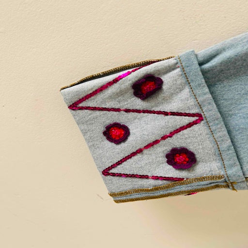 Denim cropped trousers