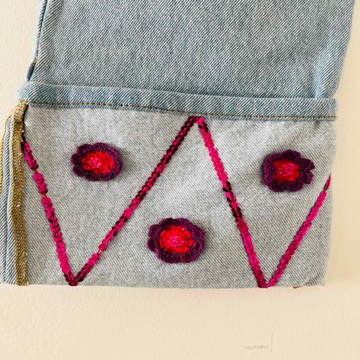 Denim cropped trousers