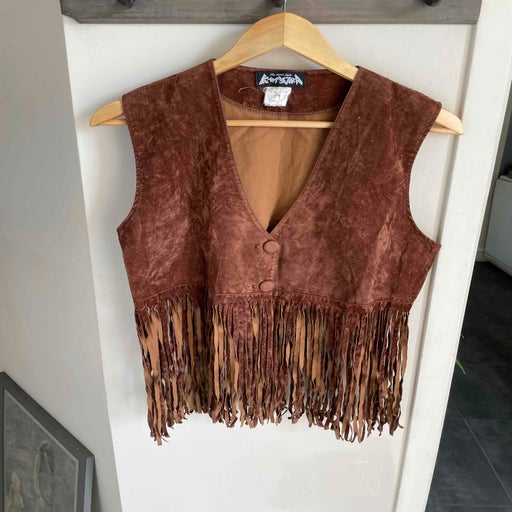 Fringed sleeveless cardigan