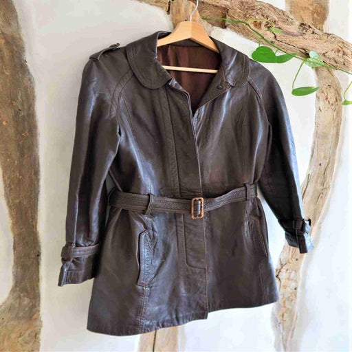 Leather safari jacket