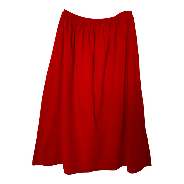 Cotton midi skirt