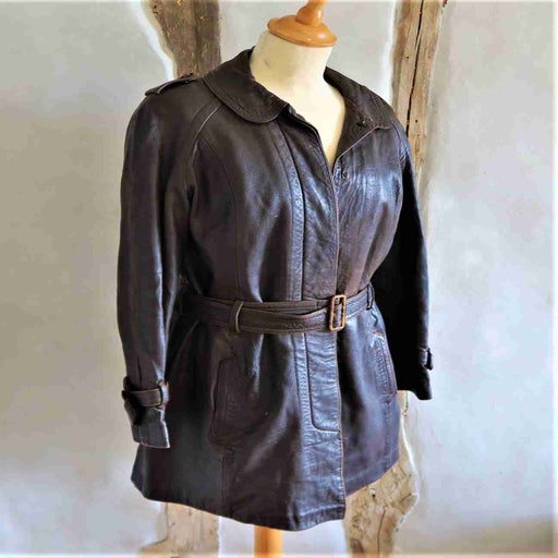 Leather safari jacket