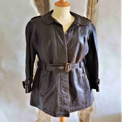 Leather safari jacket