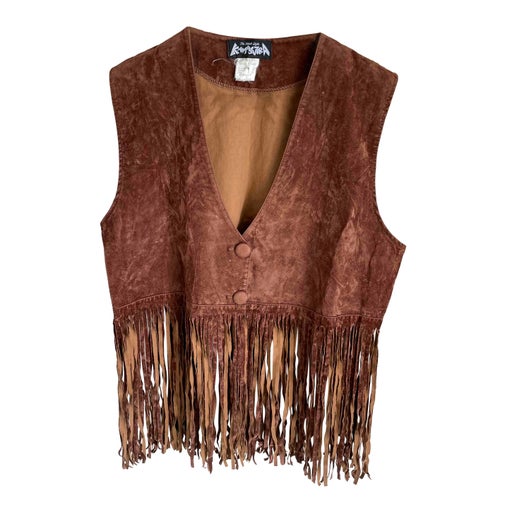 Fringed sleeveless cardigan
