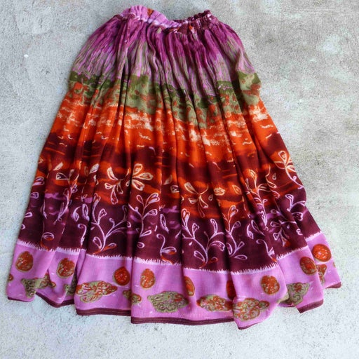 Patterned crepon skirt
