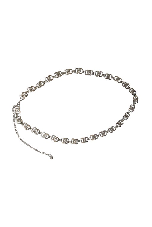 Silver metal chain belt
