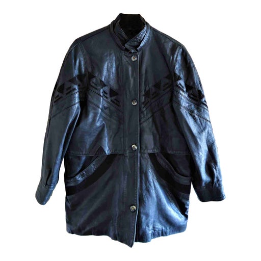 Blouson en cuir et daim