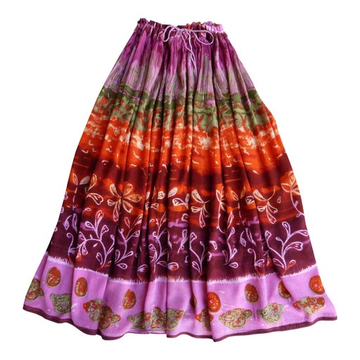 Patterned crepon skirt
