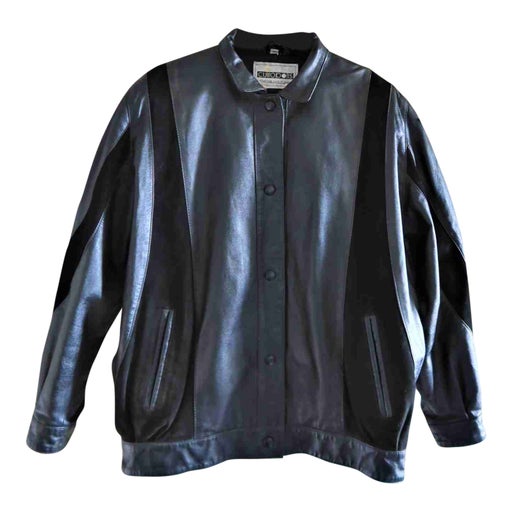 Blouson en cuir et daim