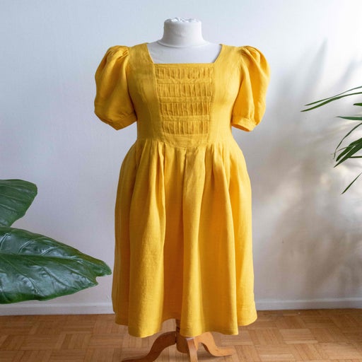 Linen midi dress