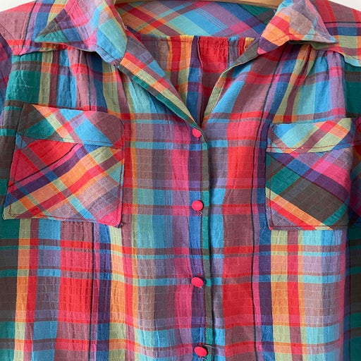 Cotton madras blouse
