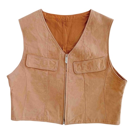 Sleeveless leather vest
