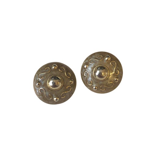 Golden metal earrings