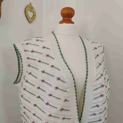 Gilet sans manche à fleurs