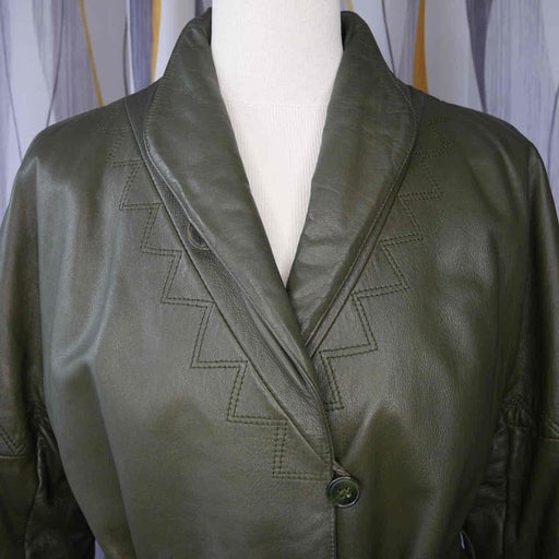 Short leather trench coat