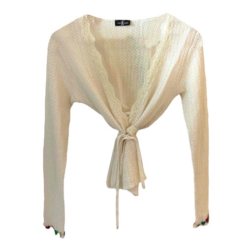 Mohair wrap-over top