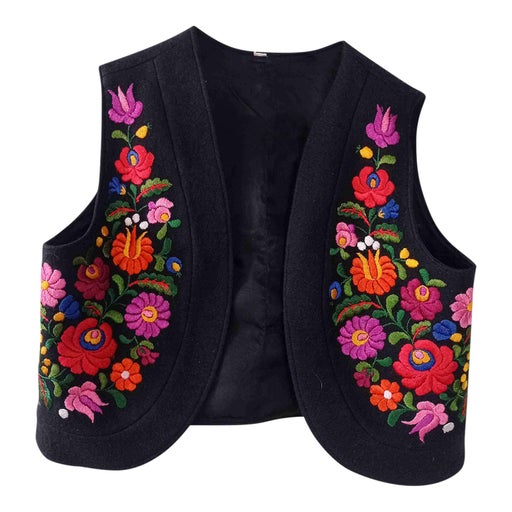Gilet sans manche brodé