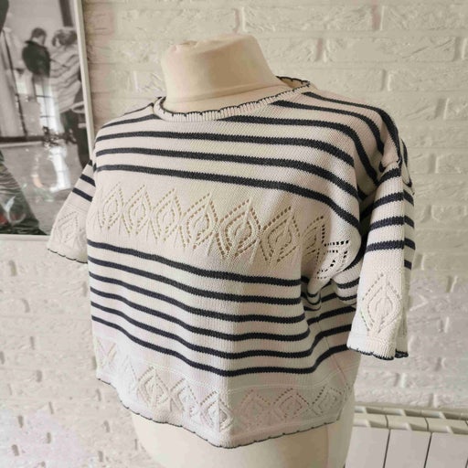 Sailor cotton crop top