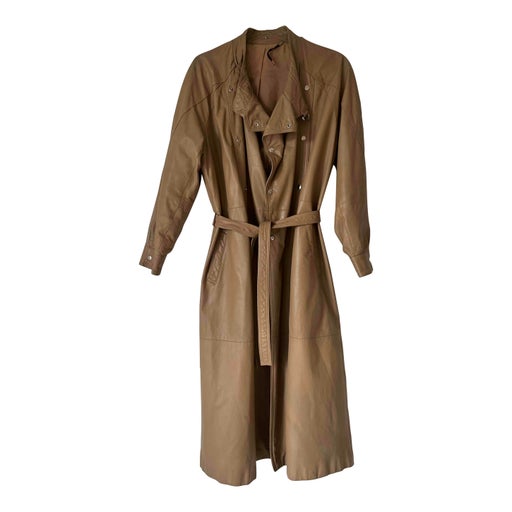 Leather trench coat