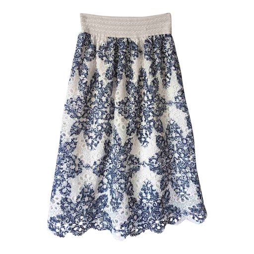 Jupe brodée en coton