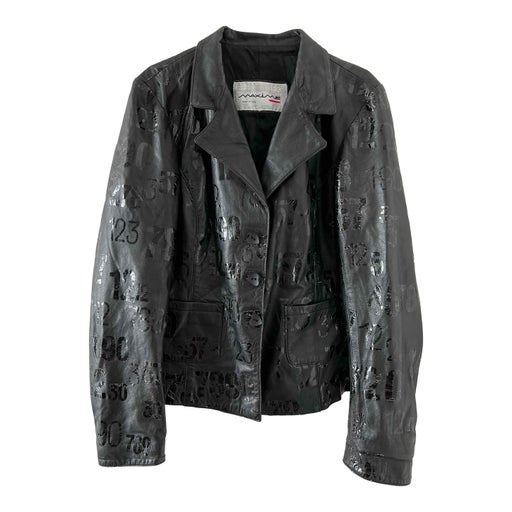 Patterned leather blazer