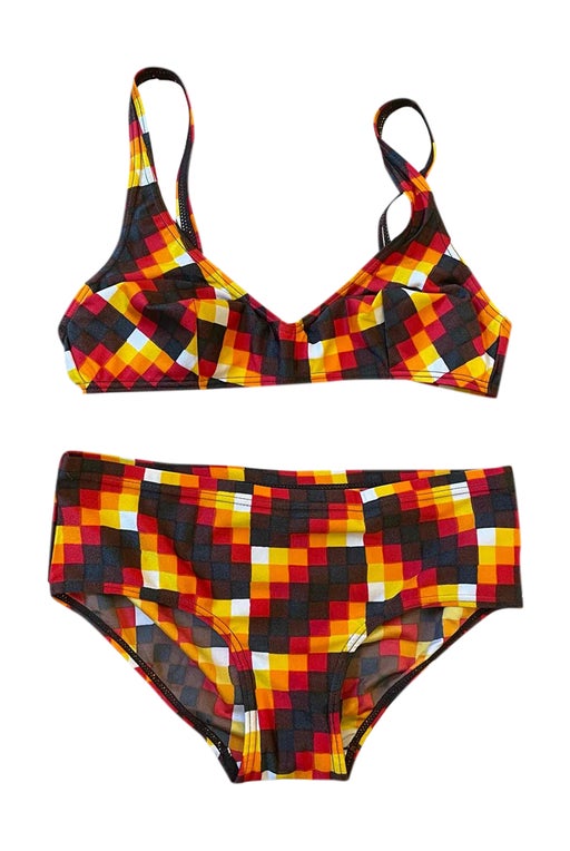 60's patterned swimsuit