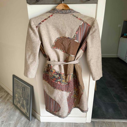 Wool patchwork coat
