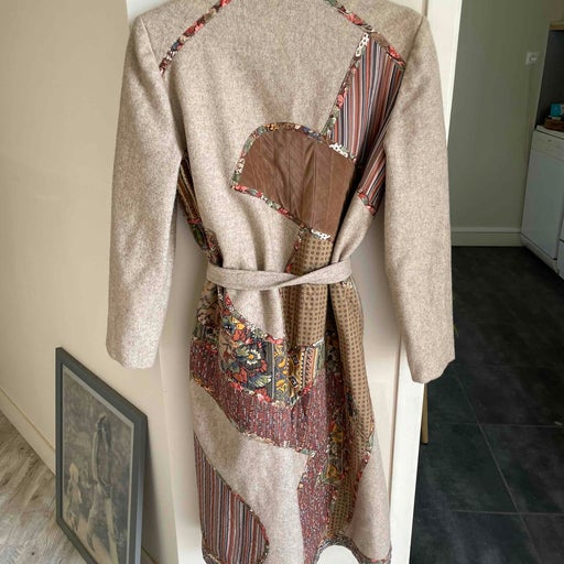 Wool patchwork coat