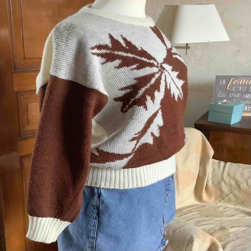 Patterned knit sweater