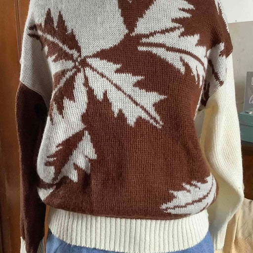 Patterned knit sweater