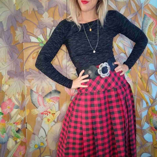Pleated wool skirt