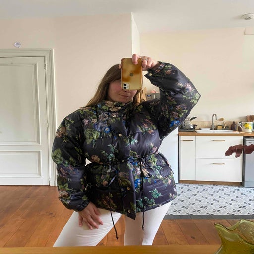Floral puffer jacket