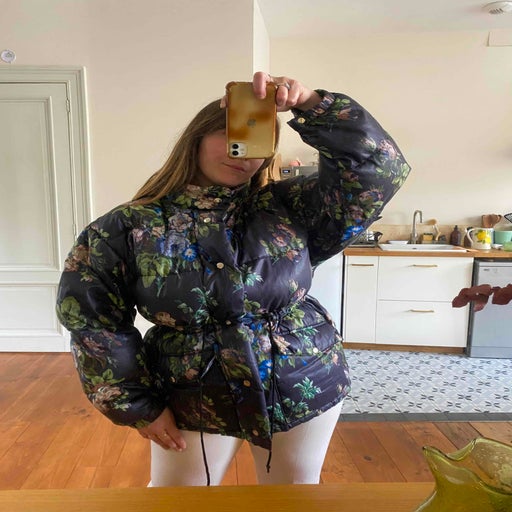 Floral puffer jacket