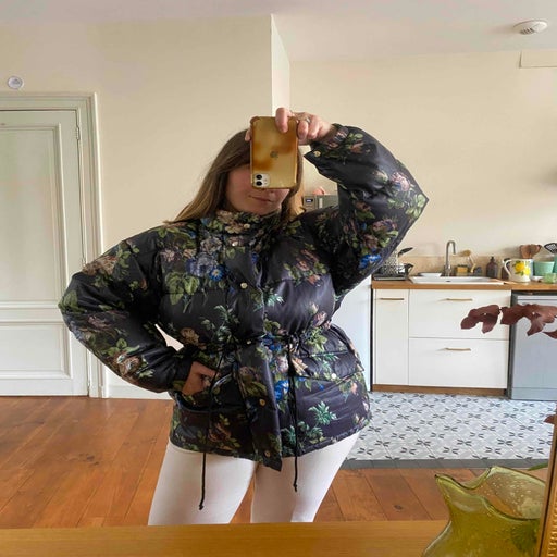 Floral puffer jacket