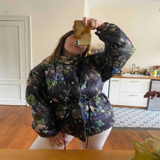 Floral puffer jacket