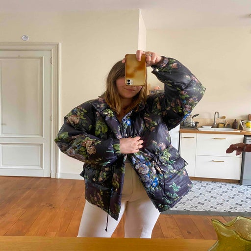 Floral puffer jacket
