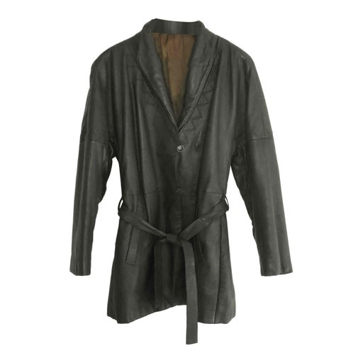 Trench court en cuir 